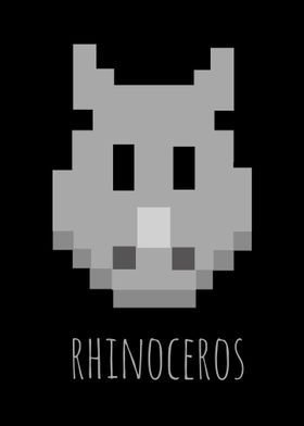 pixel rhino animal