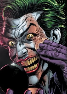 'Joker Applying Makeup ' Poster by DC Comics | Displate
