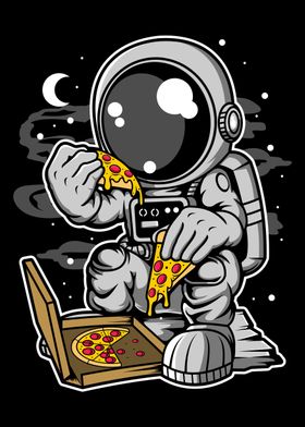 ASTRONAUT EATING PIZZA