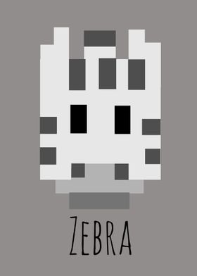 zebra pixel animal