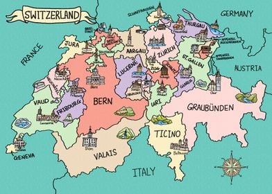 Switzerland Color Map