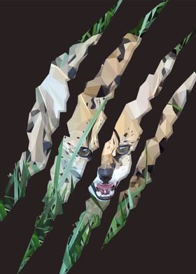 Low Poly Snarling Serval