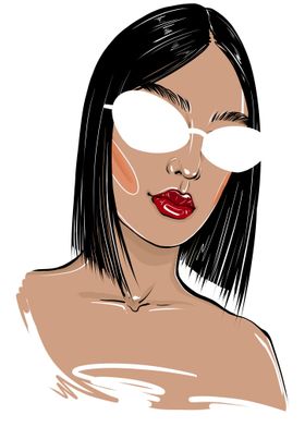 Woman in trendy sunglasses