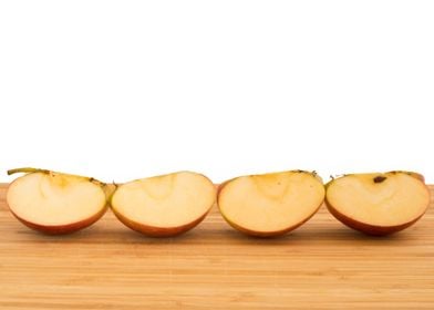 Row of apple slices