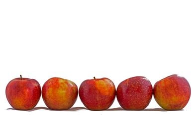 Red apples in a row