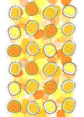 Suns with Faces Pattern