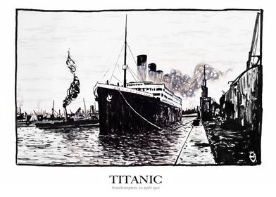 Titanic BW Digital Art