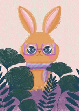 Rabbit with violet glasse