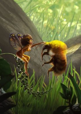 Ebony Fairy and Bee