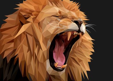 Angry Lion Lowpoly
