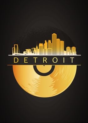 Detroit City Skyline