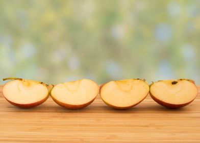 Row of apple slices