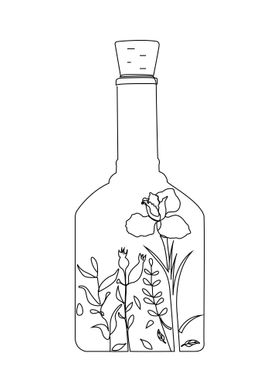 Bottle with botanical