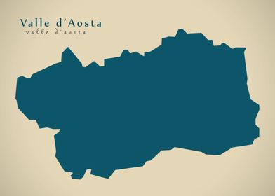 Valle dAosta region map