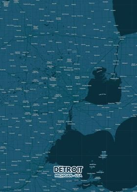 Detroit city map