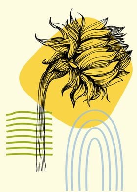 Scandinavian sunflower art