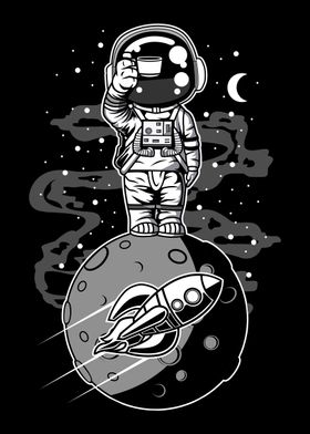 ASTRONAUT STANDING MOON