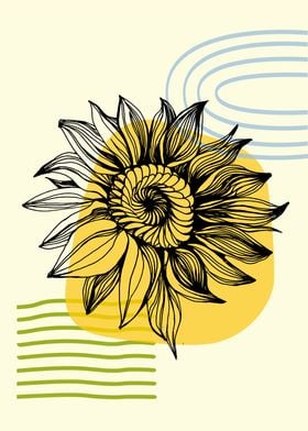 Sunflower boho art