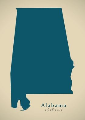 Alabama federal state map