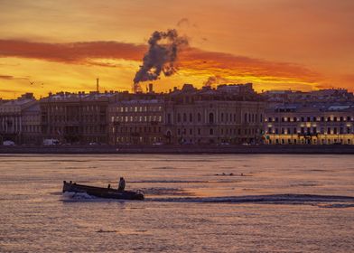 Sunset in St Petersburg