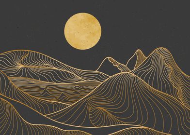 ABSTRACT MOUNTAIN LINE ART