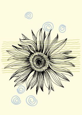 Nordic sunflower art