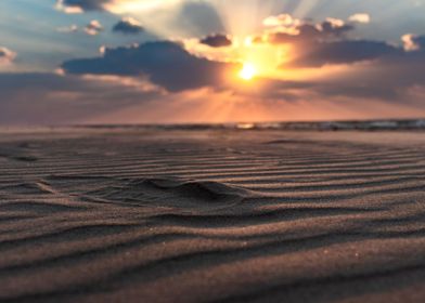 Sea sunset sand Israel