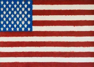 Painted American USA Flag