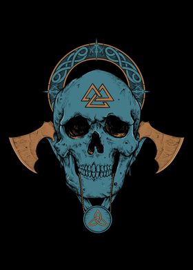 Viking Skull Pagan Symbols