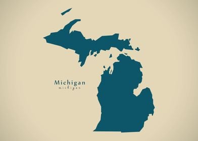 Michigan federal state map