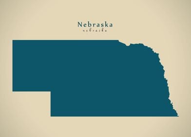 Nebraska federal state map