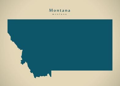 Montana federal state map