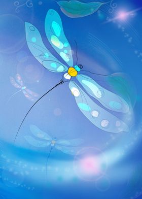 Dragonfly in Magic Sky