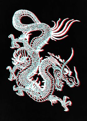 Japanese Dragon Glitch Art