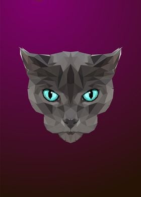 Cat Low poly Portrait