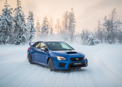 Subaru WRX drift on snow