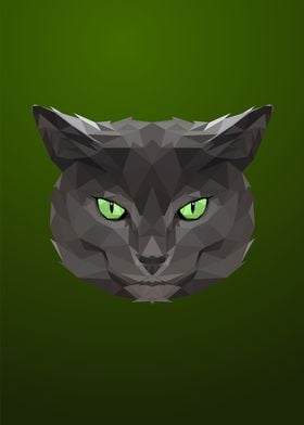 Cat Low poly Portrait