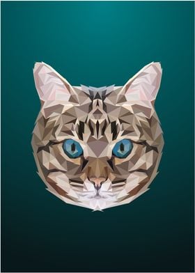 Cat Low poly Portrait