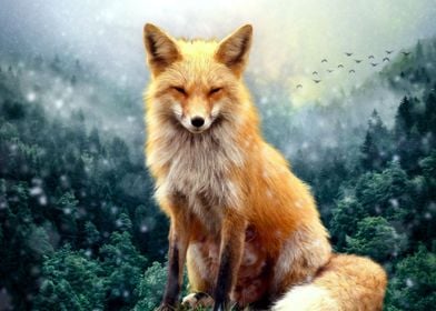 Fox in mountains