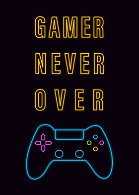 gamer never over neon