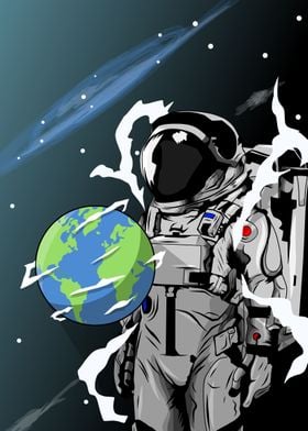 atronaut and earth