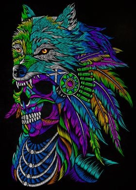 skull wolf native