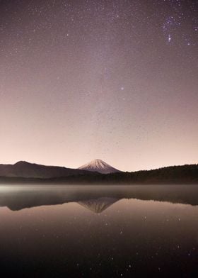 Mount Fuji under Night Sky