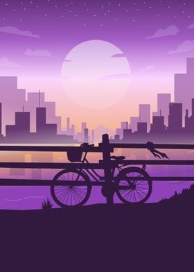 bicycle and cityscape