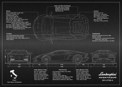 Lamborghini Aventador BLUE' Poster by Norby Jenei | Displate