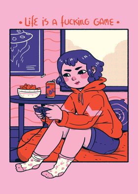 Cozy Comic Gamer Girl