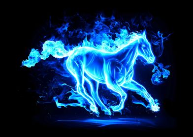 Blue Fire Horse