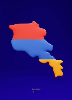 Armenia Yerevan Map Flag