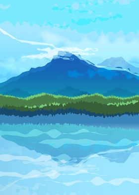 Mountain Mirror Blue