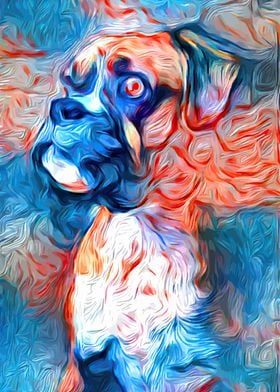 Boxer Dog Cute Painting